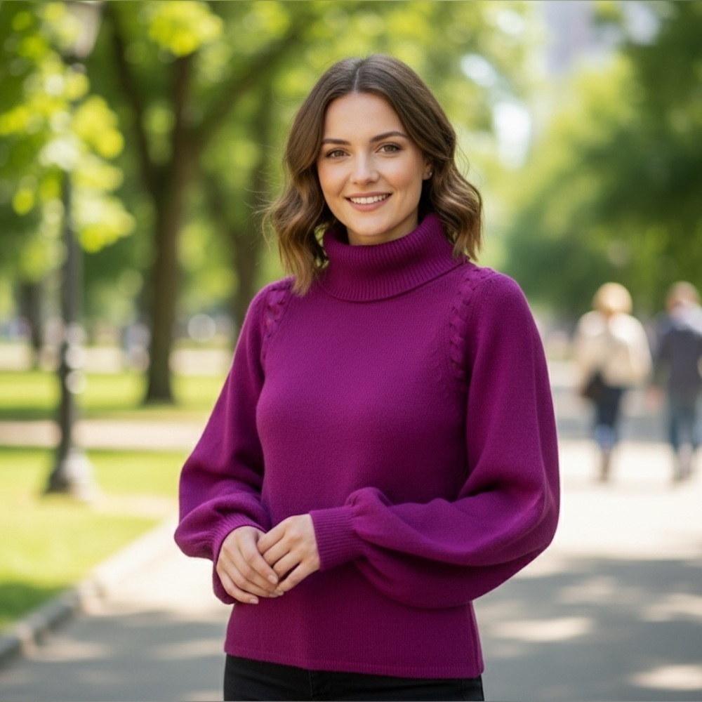 Carolina Herrera Turtleneck Wool Cashmere Sweater (SW1)